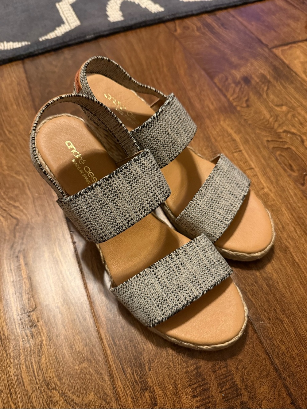 Andre Assous Women's Dalmira Beige Espadrilles Made In Spain EU 38 US 7.5 Sandal